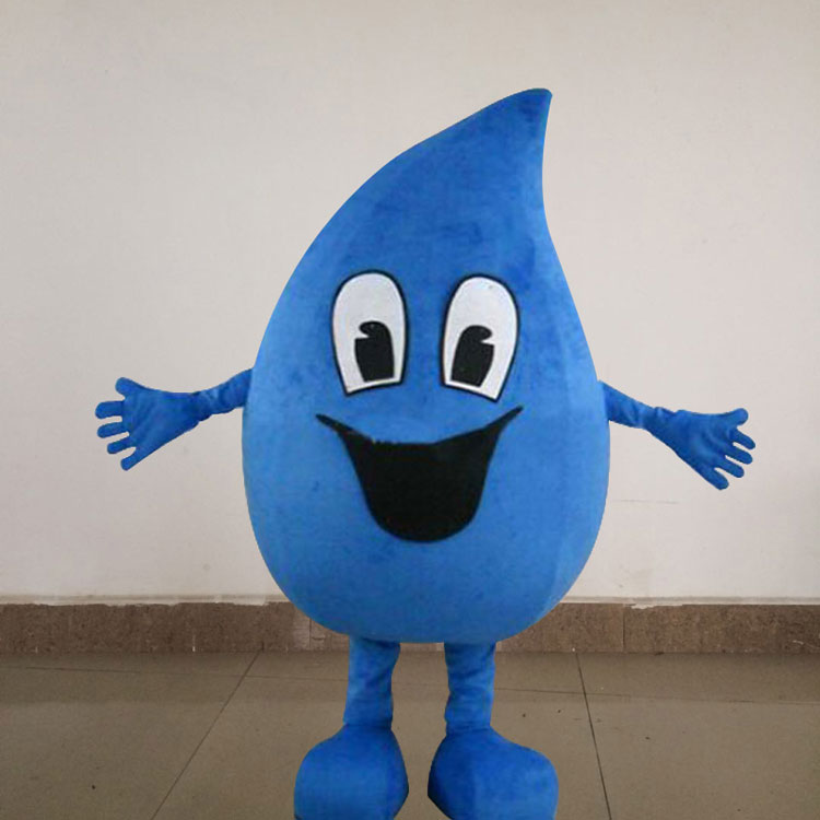 Badut Maskot Water Drop Biru